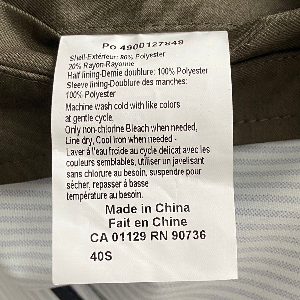 Lauren Ralph Lauren Coat Men's 40S All-Weather Coat Double-Breasted Olive NEW - Picture 9 of 12